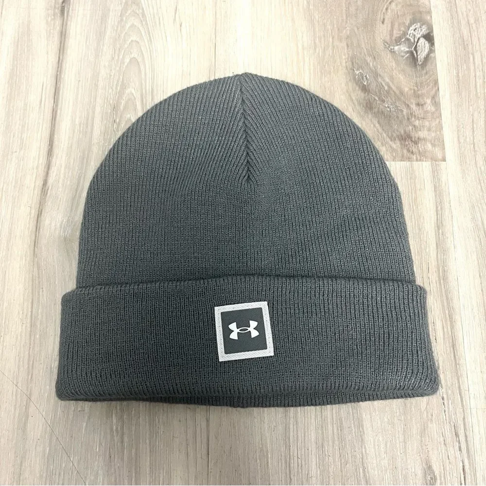Under Armour Hat Boys Youth Halftime Gray Knit Cuff Beanie
